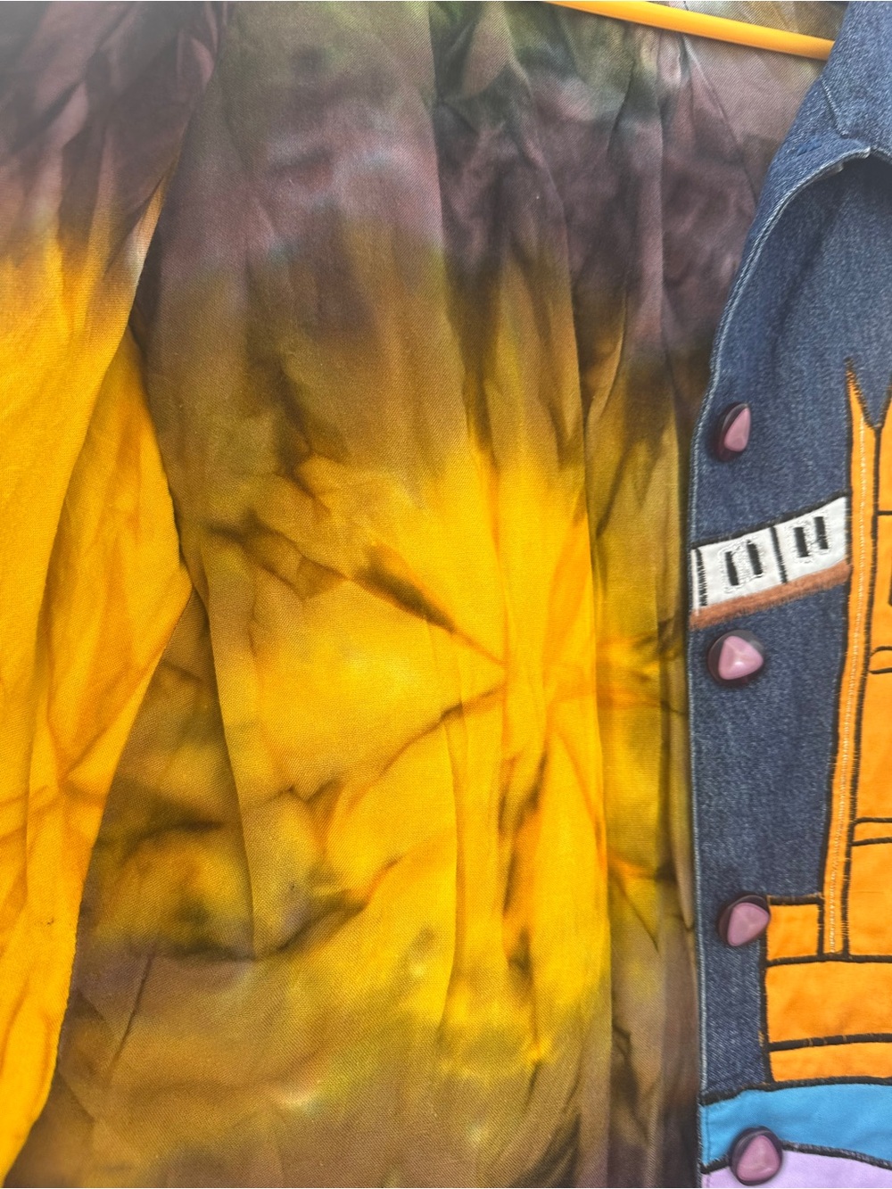 Kaktus Blue Denim Jacket with Multicolor Accent - Picture 8 of 9